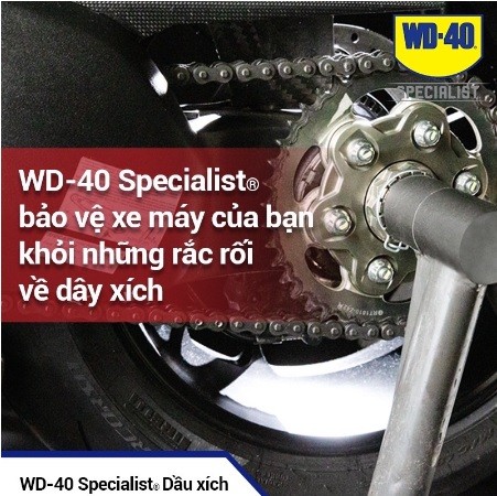 Chai xịt bôi trơn, bảo dưỡng dây sên WD-40 Chain Lube 351020 360ml