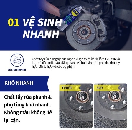 Chai xịt làm sạch cụm thắng, phanh xe WD-40 Brake & Parts Cleaner 351037 450ml