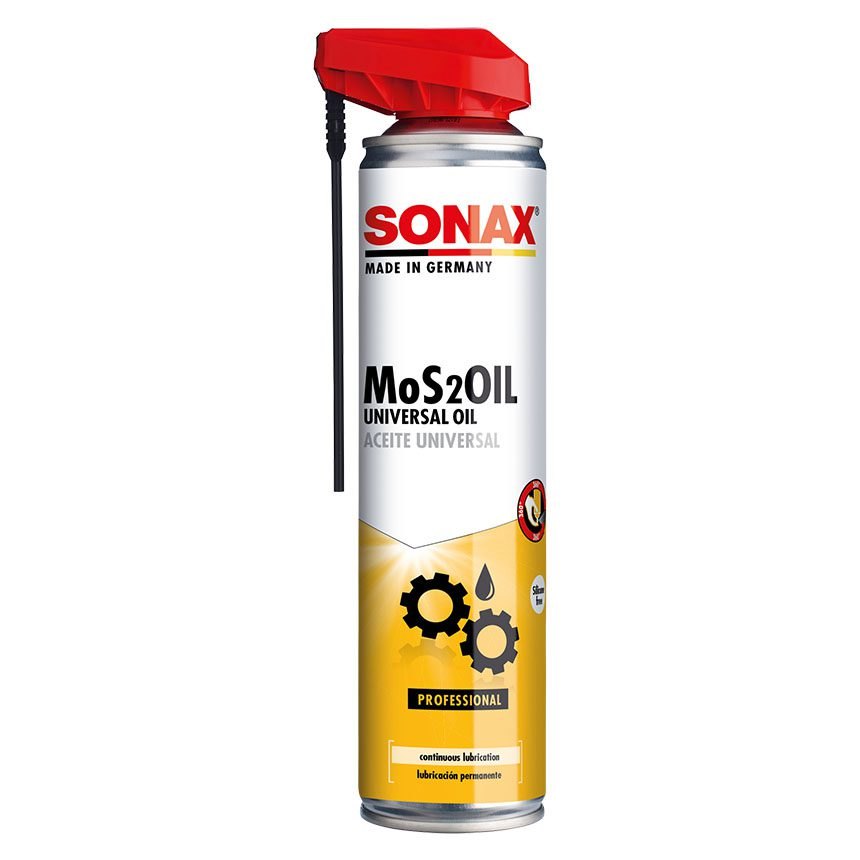 Chai xịt bôi trơn, chống rỉ sét, bảo vệ khoang động cơ Sonax MoS2Oil 339400 400ml