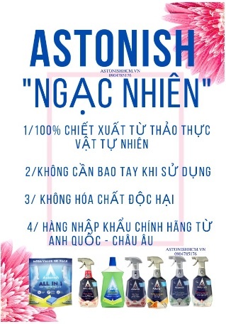 Bình xịt tẩy ố, dầu mỡ, cháy khét trên đá bếp, lò vỉ nướng, mặt bếp, men sứ Astonish C6750 750ml