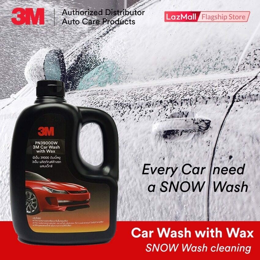 Xà phòng rửa xe siêu bọt, tạo độ bóng 3M Car Wash With Wax PN39000W 1L