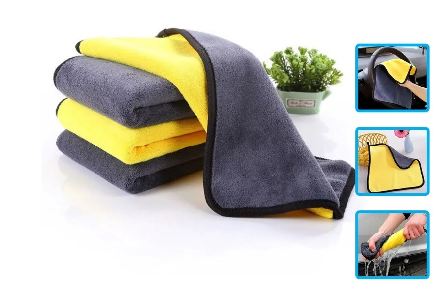 Khăn microfiber siêu mềm mịn, thấm hút tốt chuyên dụng lau ô tô, xe máy, kính, tường 30 x 30 cm