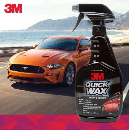 Chai xịt đánh bóng sơn ô tô, xe máy 3M Quick Wax 39034 473ml Mỹ