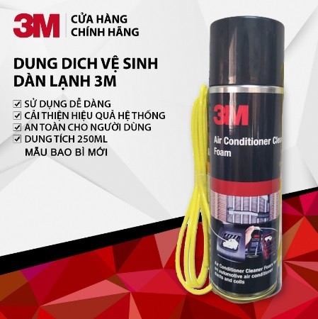 Dung dịch vệ sinh dàn lạnh, khử mùi máy lạnh, điều hòa ô tô 3M Air Conditioner Cleaner Foam 00364 250ml