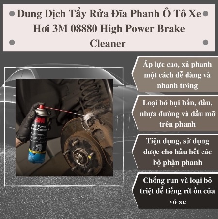 Chai xịt vệ sinh thắng, đĩa, má phanh ô tô, xe máy 3M High Power Brake Cleaner 08880 396g