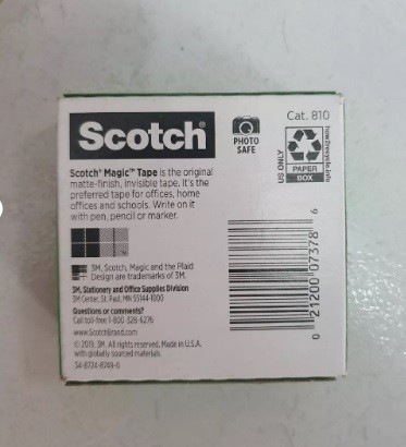 Băng keo ma thuật mờ dán tiền, hồ sơ, giấy 3M 810 Scotch Magic