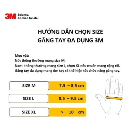 Đôi găng tay đa dụng 3M làm vườn, thi công, sửa chữa, lái xe màu xám