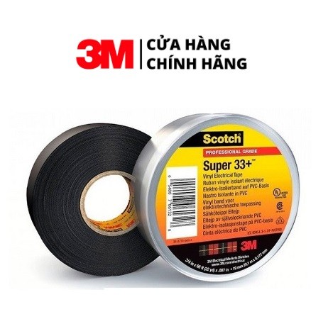 Băng keo điện trung thế chịu nhiệt 3M Scotch Super 33+ màu đen 19mm x 20m (3/4" x 66ft)