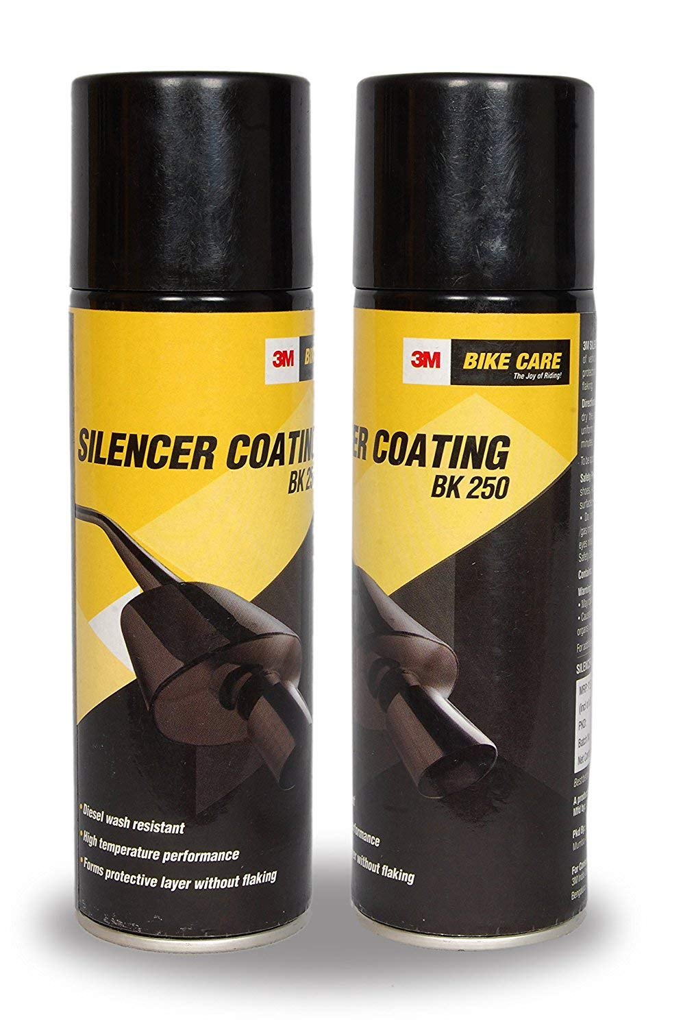 Chai xịt phủ pô mạ kẽm chịu nhiệt chống rỉ sét, bảo vệ pô 3M Silencer Coating BK250 màu đen 250ml