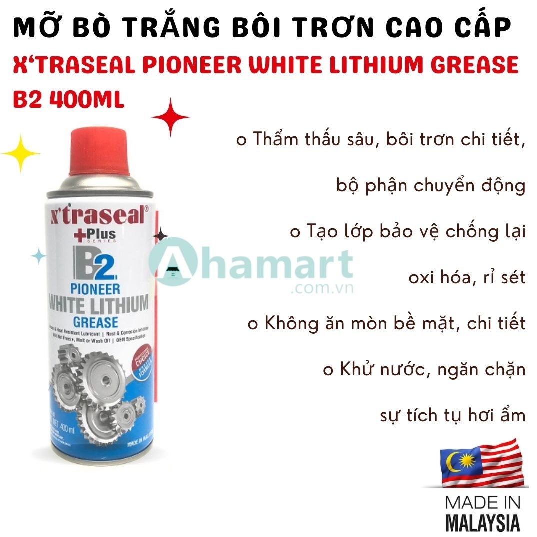 Mỡ bò trắng bôi trơn cao cấp X’traseal B2 Pioneer White Lithium Grease