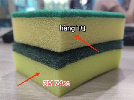 Miếng chùi rửa 3M Scotch Brite Professional Scrubbing Sponge 74CC 2 mặt vàng xanh 3 x 7.6 x 10cm