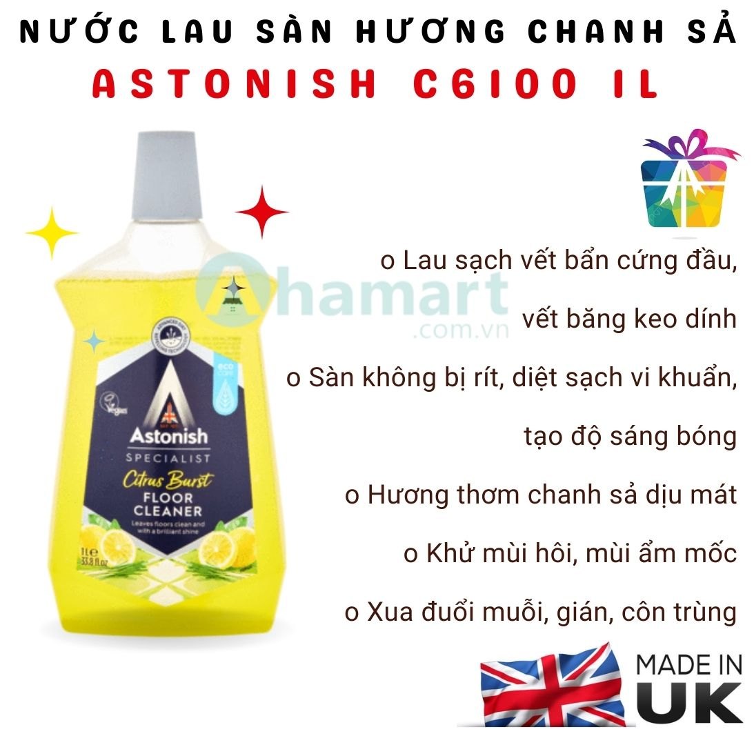 Nước lau sàn Astonish C6100 hương chanh sả 1L