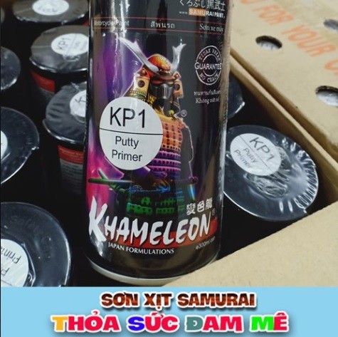 Chai xịt sơn lót bột bả lấp vết trầy xước Samurai KP1 Putty Primer 300ml