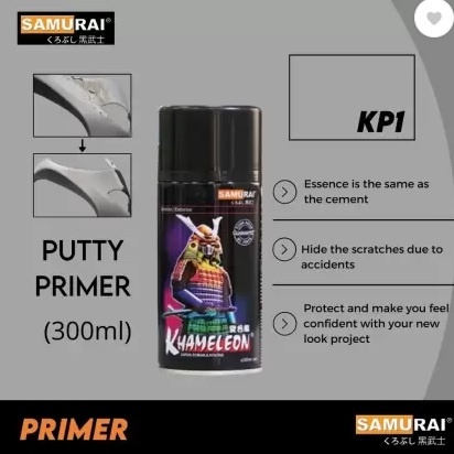 Chai xịt sơn lót bột bả lấp vết trầy xước Samurai KP1 Putty Primer 300ml