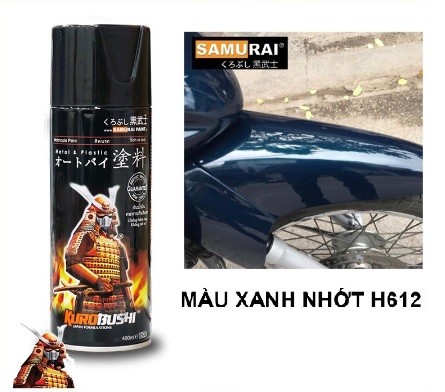 Chai xịt sơn Samurai H612 màu xanh nhớt (xanh Wave) 400ml