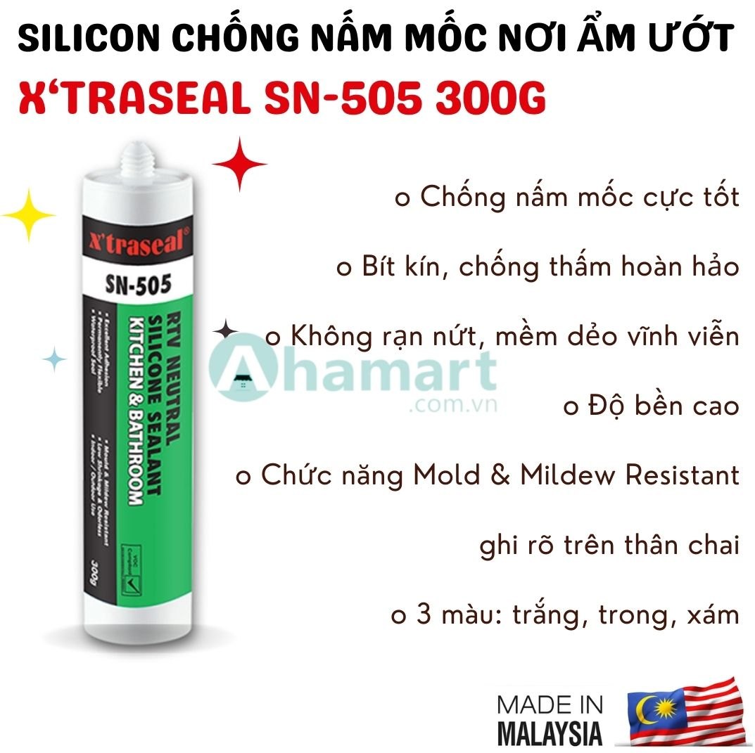 Keo silicon chống nấm mốc X'traseal SN-505 300g