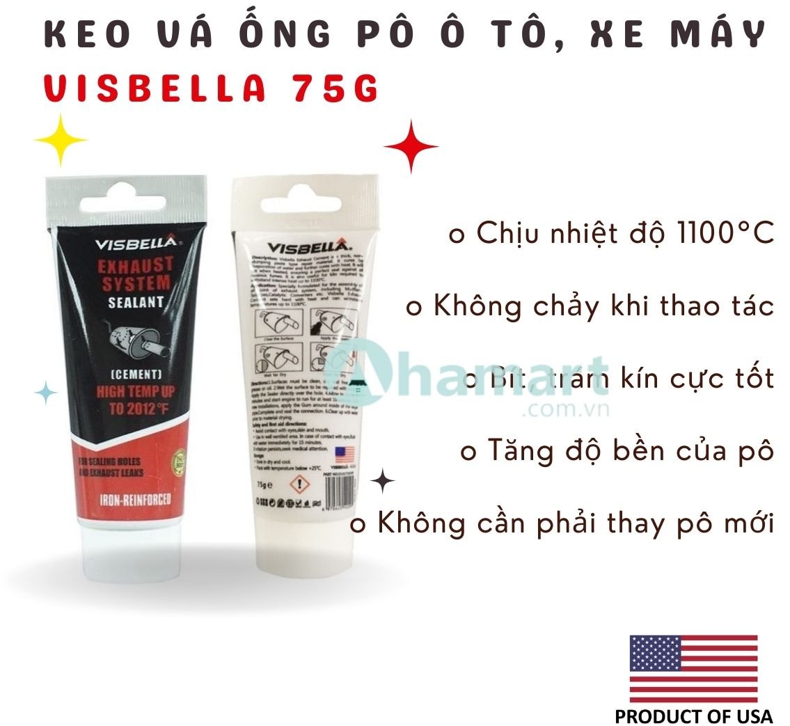 Keo dán ống pô Visbella EG0075GY0P 75g