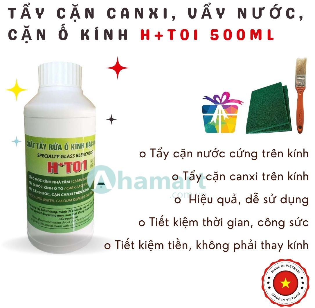 Chất tẩy cặn canxi, ố mốc, vẩy nước trên kính HT01 500ml