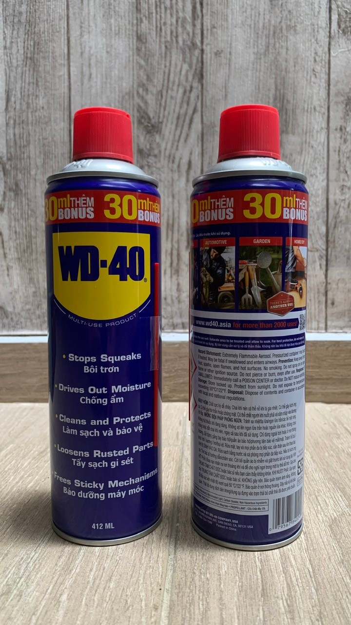 Chai xịt tẩy, chống rỉ sét, bôi trơn, chống ăn mòn WD-40