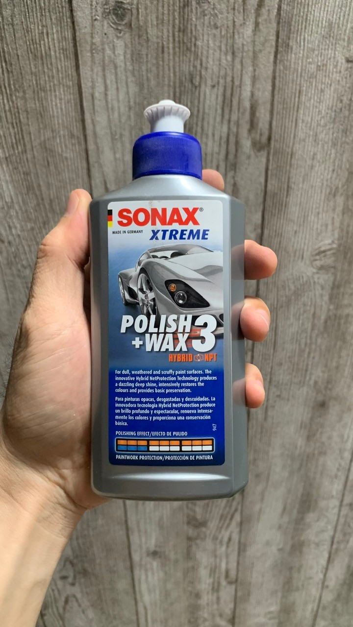 Kem đánh bóng, xóa xước, phục hồi và bảo vệ sơn xe Sonax Xtreme Polish + Wax 3 202100 250ml