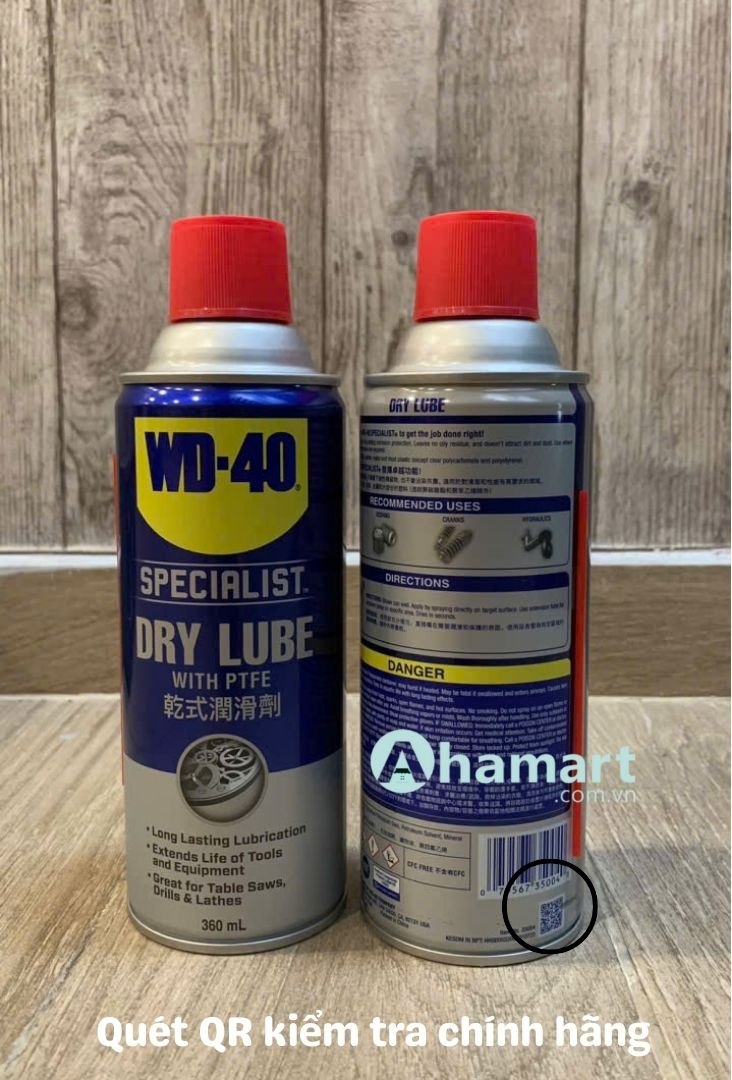 Dầu nhờn khô tác dụng cao WD-40 Specialist High Performance Dry Lube PTFE 350047 360ml