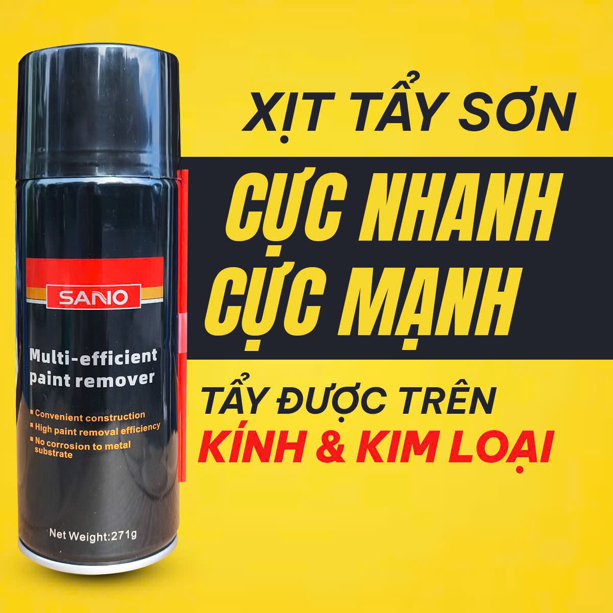 Chai xịt tẩy sơn Sano cho kim loại, thủy tinh H120-60 400ml