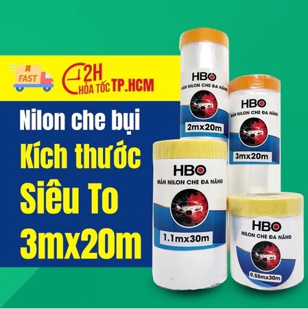 Màng nilon che bụi, che sơn, che nội thất HBO siêu dai, khó rách nhiều kích cỡ