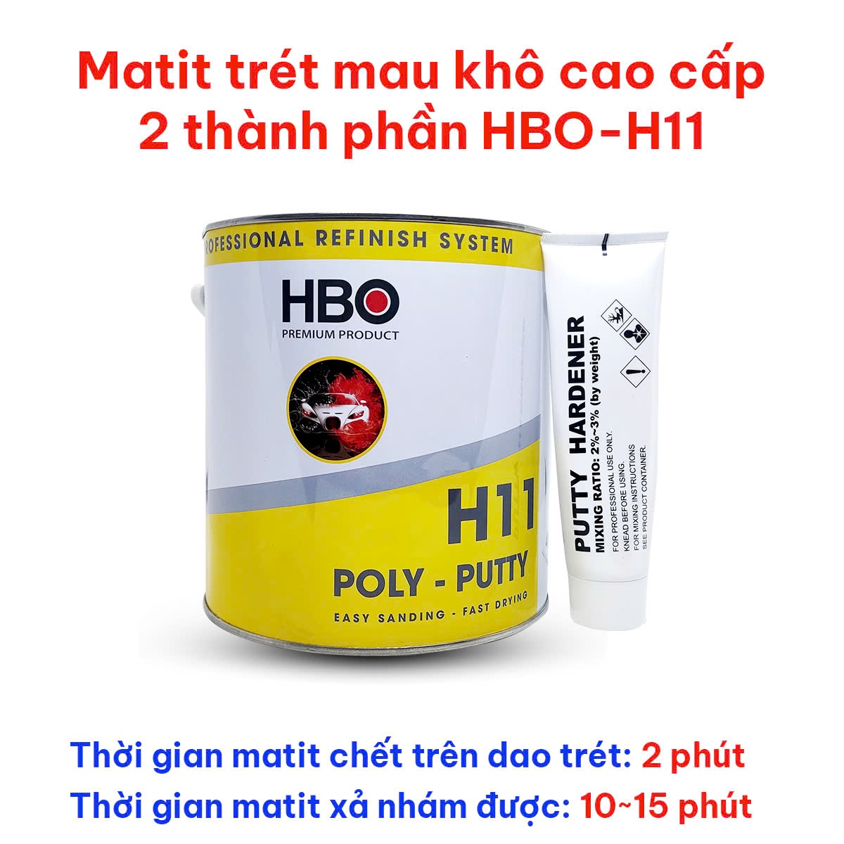 Matit 2 thành phần trét nhanh khô 10-15 phút HBO-H11 500g