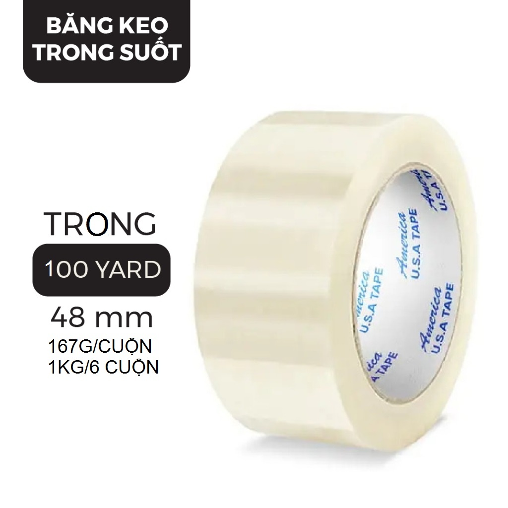 1 cuộn băng keo trong Opp 100 yard 167g