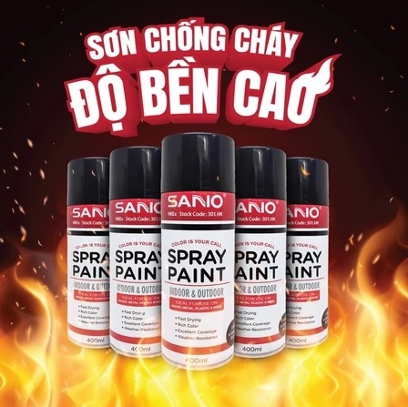 Sơn ống pô chịu nhiệt Sano 3788 màu đen nhám 400ml