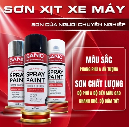 Sơn hiệu ứng mạ crom bạc sáng Sano 301.HK 400ml