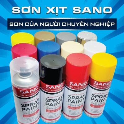 Sơn xịt cao cấp Sano nhiều màu sắc độ phủ cao, bền màu, nhanh khô 400ml