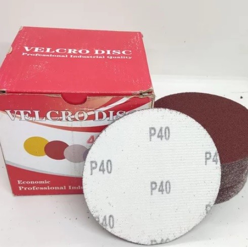 Giấy nhám tròn mịn thô 1 mặt nhám, 1 mặt có tơ 125mm (5 inch) Velcro Disc P40 đến P320