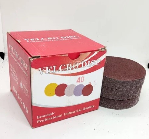Giấy nhám tròn mịn thô 1 mặt nhám, 1 mặt có tơ 125mm (5 inch) Velcro Disc P40 đến P320