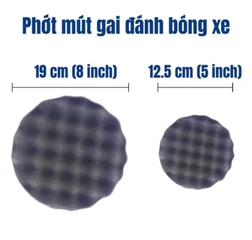 Mút, phớt đánh bóng xe dạng sóng hiệu quả cao 5 inch, 8 inch
