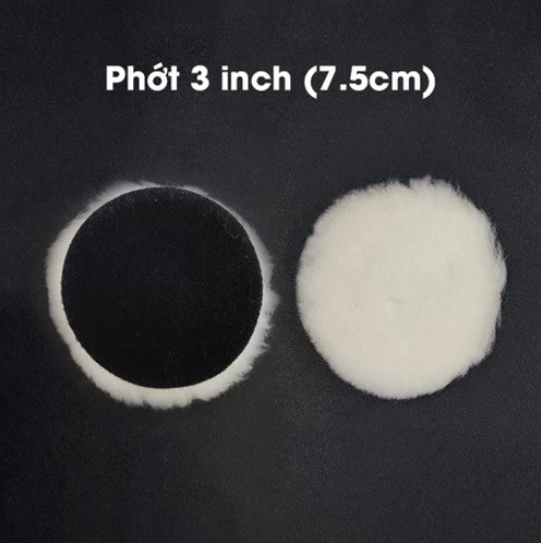 Phớt đánh bóng lông cừu 1 mặt, 2 mặt kích thước 3 inch, 5 inch, 8 inch