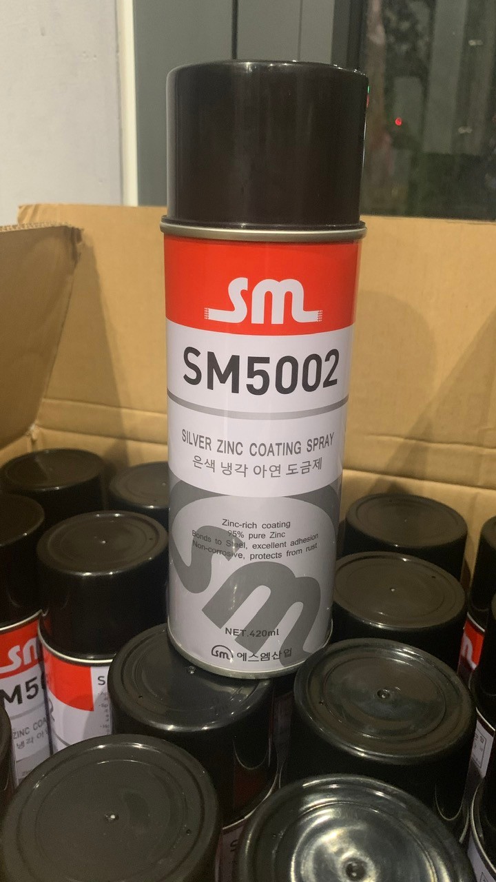 Chai xịt sơn mạ kẽm lạnh Nurichem SM5002 màu bạc 420ml