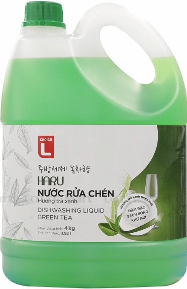 Nước rửa chén Haru hương trà xanh 4kg