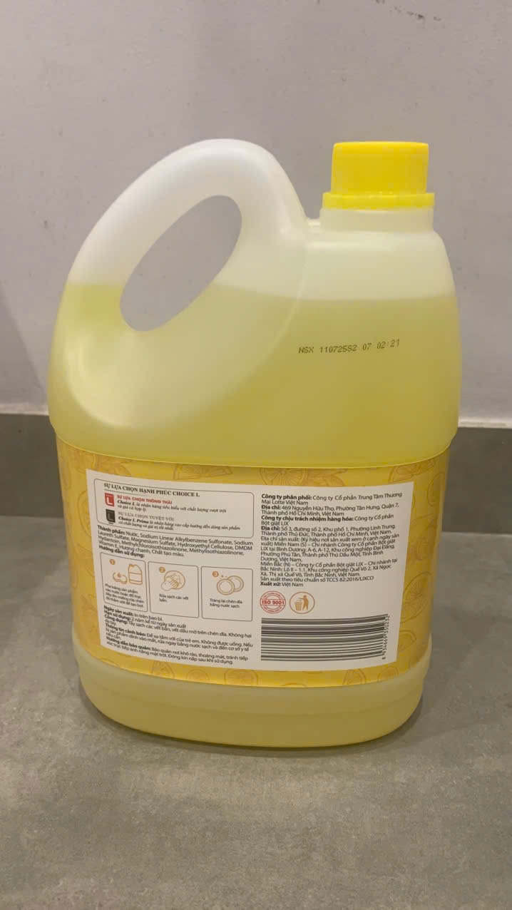 Nước rửa chén Haru hương chanh 4kg