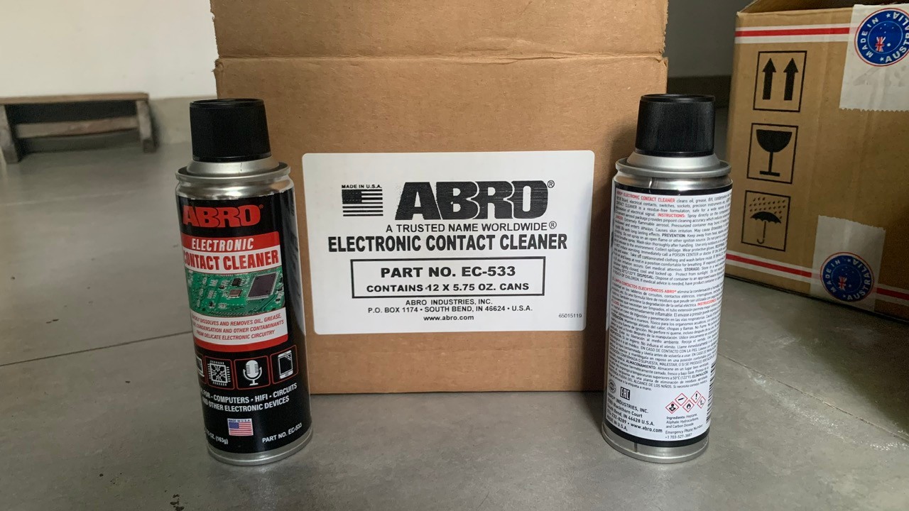 Chai xịt vệ sinh bo mạch, mạch điện, thiết bị điện tử Abro Electronic Contact Cleaner EC-533 163g