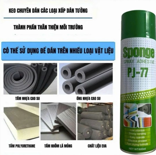 Keo xịt đa năng dán nhiều loại vật liệu Yuan Feng Sponge Spray Adhesive PJ-77 (PJ77) 600ml