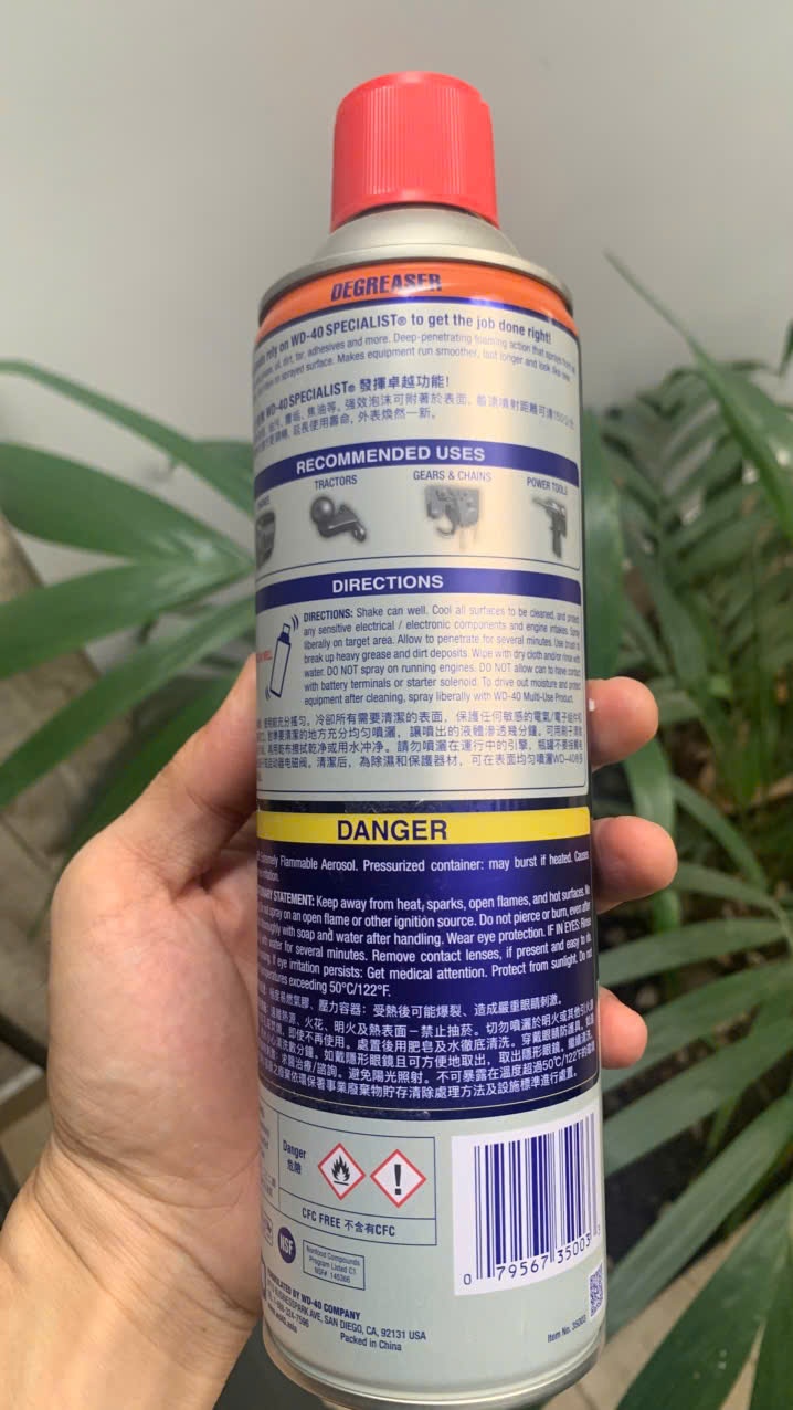Chất tẩy dầu mỡ, cặn dầu WD-40 (WD40) Specialist Fast Acting Degreaser 350030 450ml