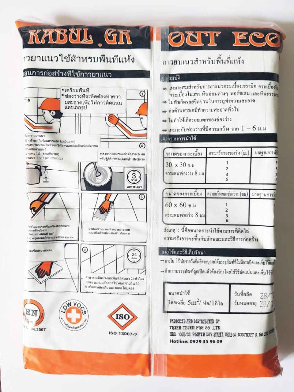Keo chà ron chống thấm Kabul Eco E101 màu trắng bịch 1 kg