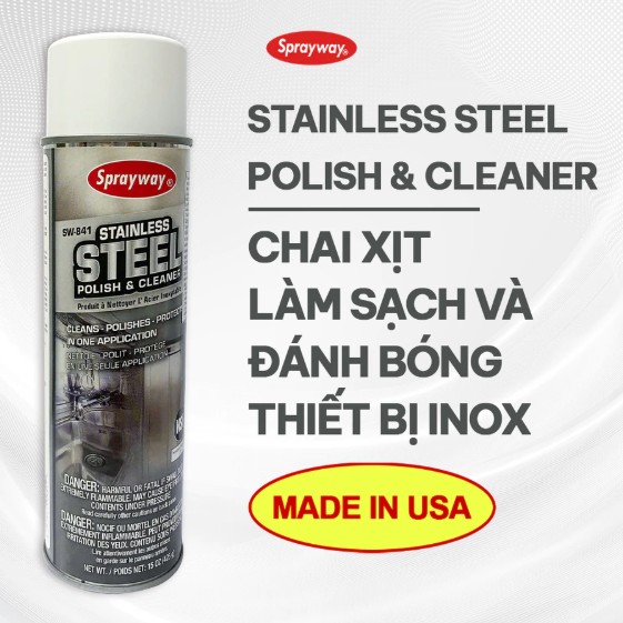 Chai xịt đánh bóng và làm sạch bề mặt inox Sprayway 841 443ml (15oz)