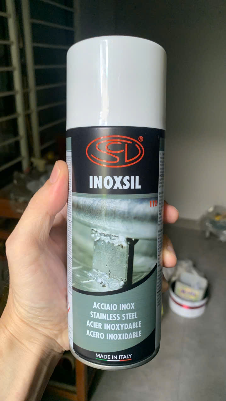 Sơn mạ inox màu thép không rỉ 316 Siliconi Inoxsil 112 400ml