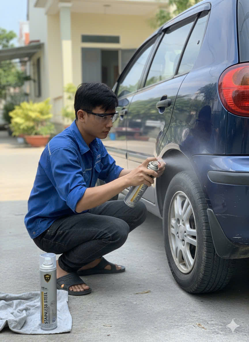 Sơn mạ inox, crom Stainless Steel Repairing Paint JBK DCS-21 350ml
