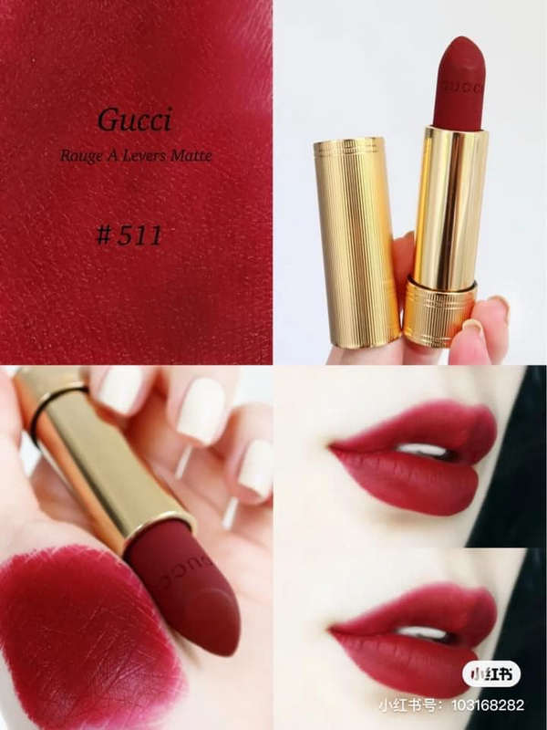 Son Gucci Matte Lip Colour - 511 Madge Red ĐỎ RƯỢU