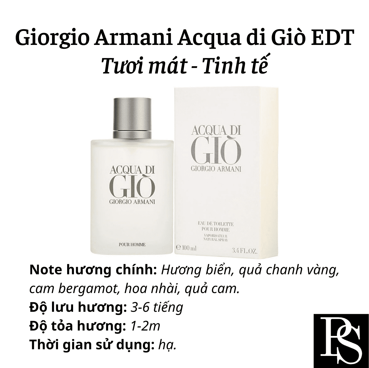 Nước hoa Nam - Giorgio Armani Acqua di Giò Pour Homme EDT