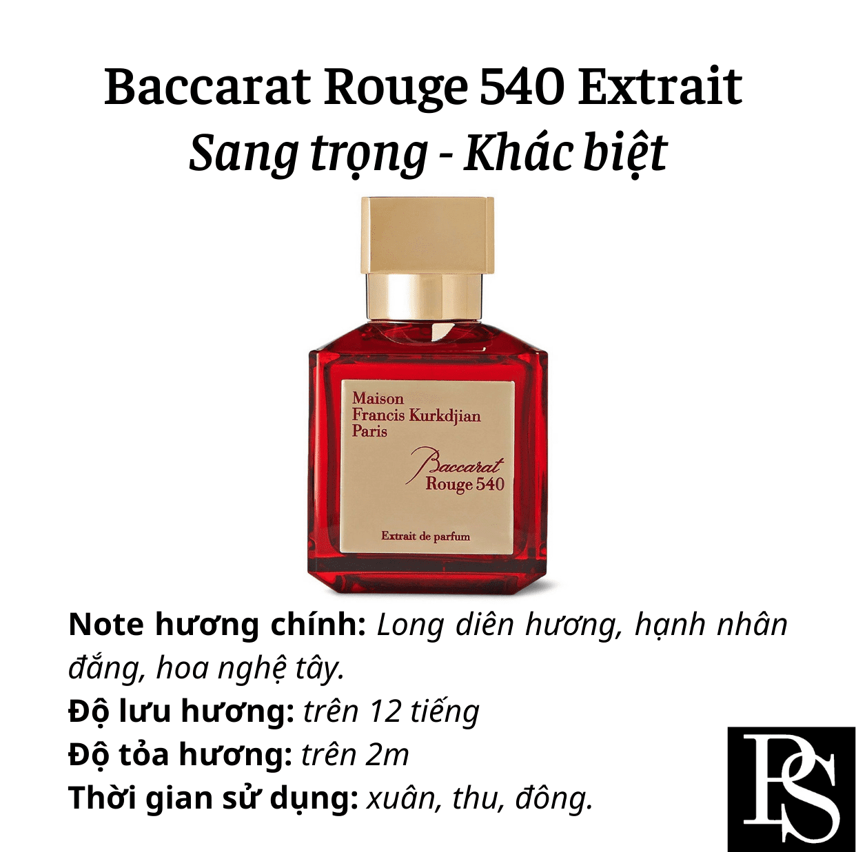 Nước hoa Niche - Maison Francis Kurkdjian Baccarat Rouge 540 Extrait de Parfum