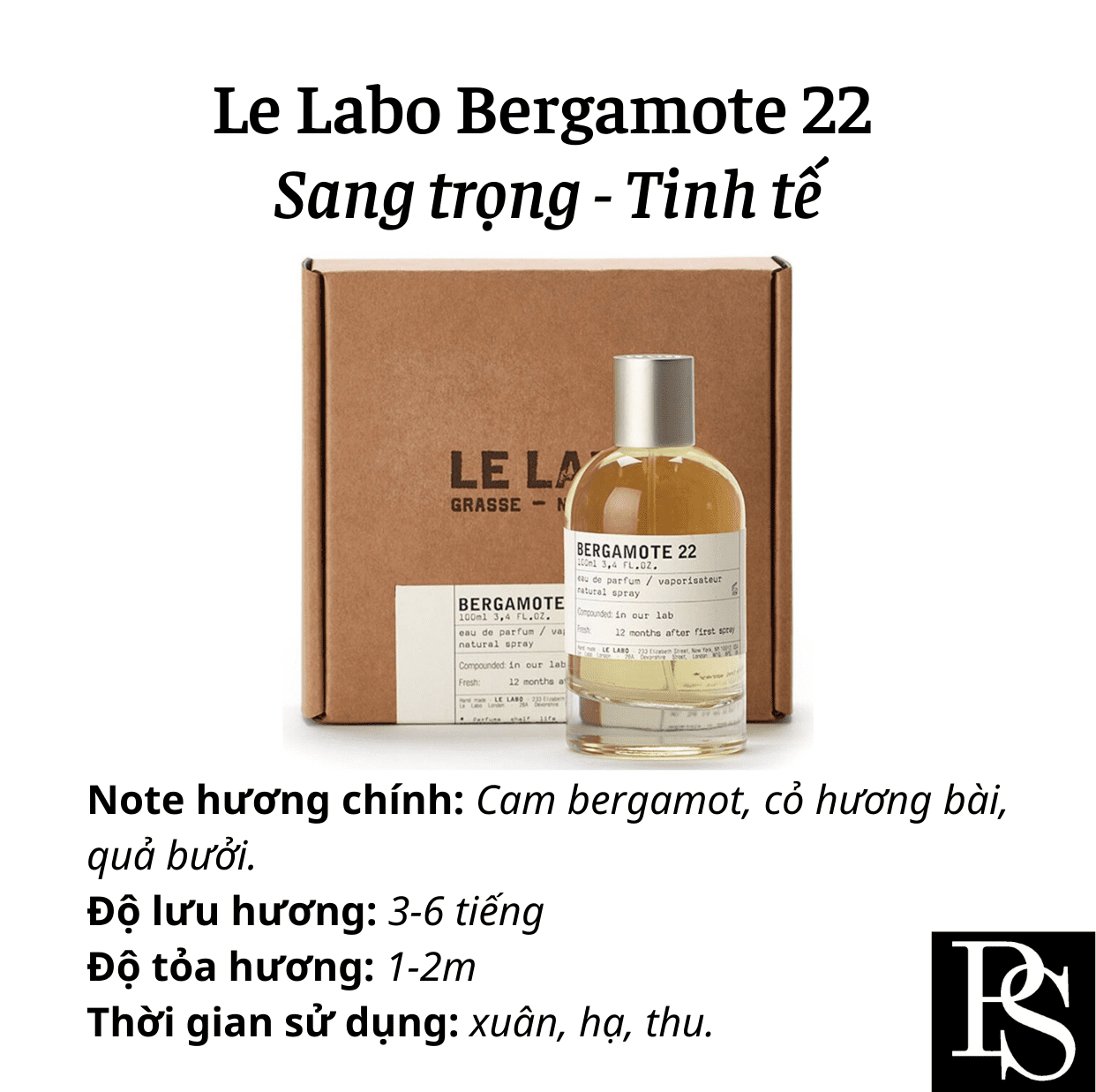 Nước hoa Niche - Le Labo Bergamote 22